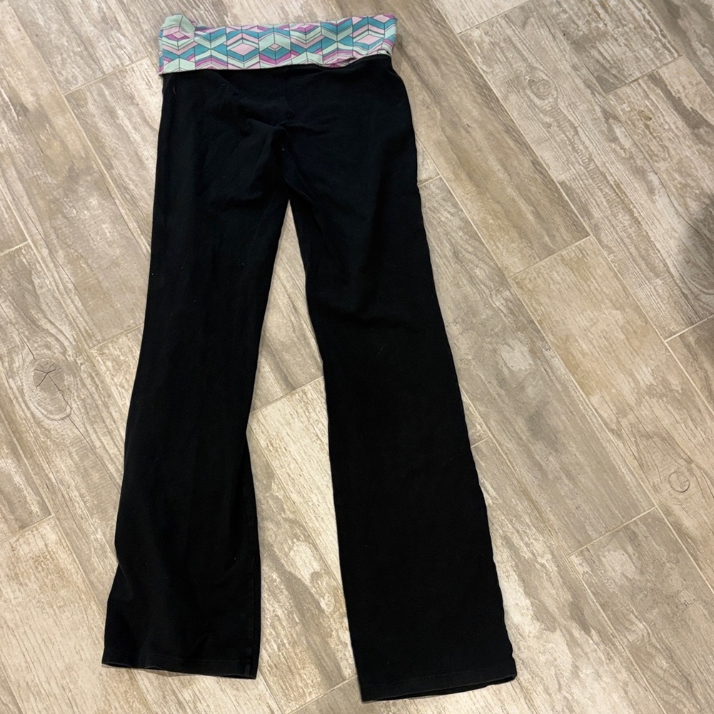 PINK Victoria's Secret Y2K Black Foldover Yoga Pants with Rhinestones - Picture 4 of 4